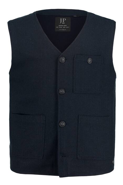 Vesta, vzor rybí kosti, výstřih do V, kapsy