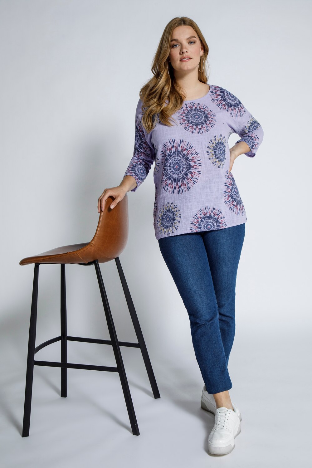 Grote Maten tuniek, Dames, blauw, Maat: 58/60, Katoen, Ulla Popken Grote Maten tuniek, Dames, blauw, Maat: 58/60, Katoen, Ulla Popken