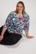 Abstract Floral Print Knit Tunic