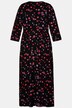 Vestido maxi, lunares, cuello redondo, mangas 3/4
