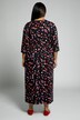 Vestido maxi, lunares, cuello redondo, mangas 3/4