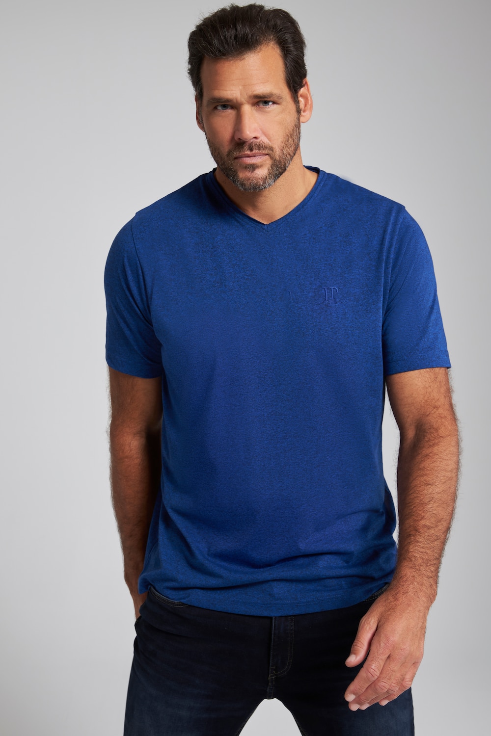 Grote Maten T-shirt, Heren, blauw, Maat: L, Katoen/Polyester, JP1880