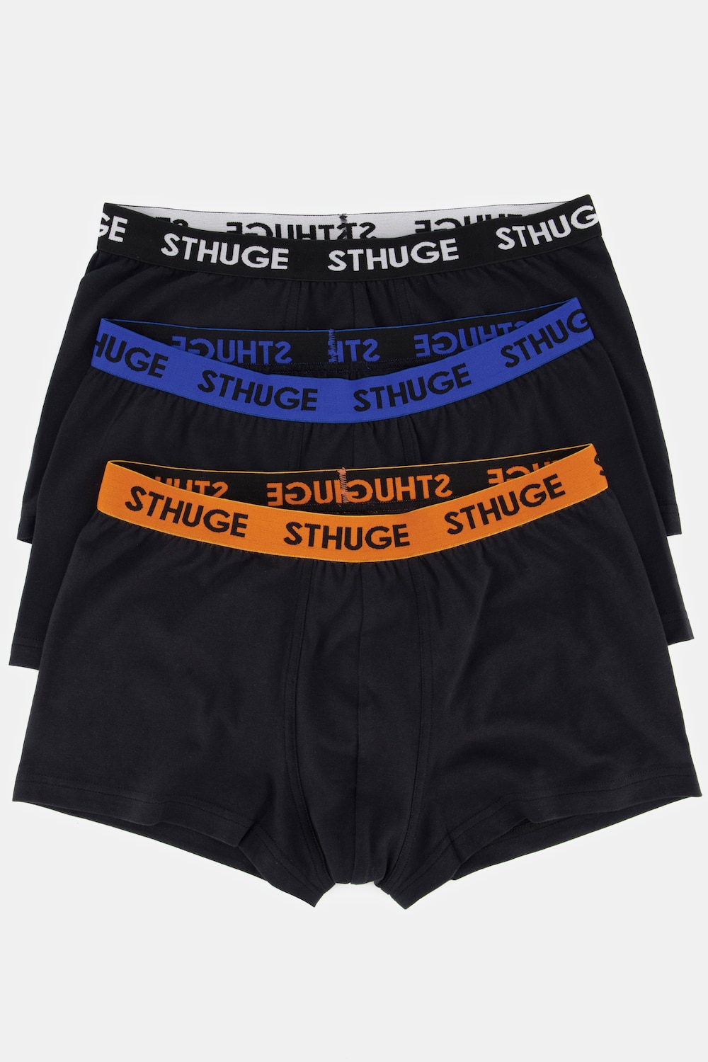 grandes tailles lot de 3 boxers flexlastic® pour hommes sthuge, femmes, noir, taille: 10, coton, sthuge