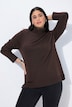 Rollkragenpullover, breite Rippbündchen, Langarm