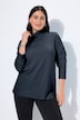 Rollkragenpullover, breite Rippbündchen, Langarm