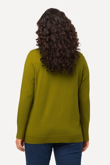 Turtleneck Ribbed Trim Long Sleeve Sweater | Sweater | Sweaters