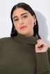Rollkragenpullover, breite Rippbündchen, Langarm