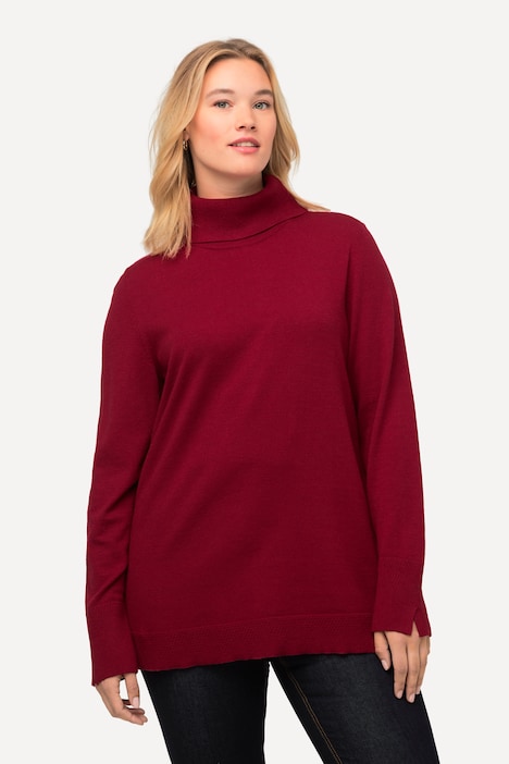 Turtleneck Ribbed Trim Long Sleeve Sweater | Sweater | Sweaters