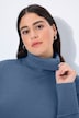 Rollkragenpullover, breite Rippbündchen, Langarm