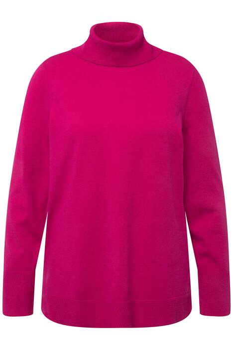 Svetr s rolákem, široké žebrované manžety, dlouhé rukávy