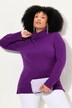 Rollkragenpullover, breite Rippbündchen, Langarm