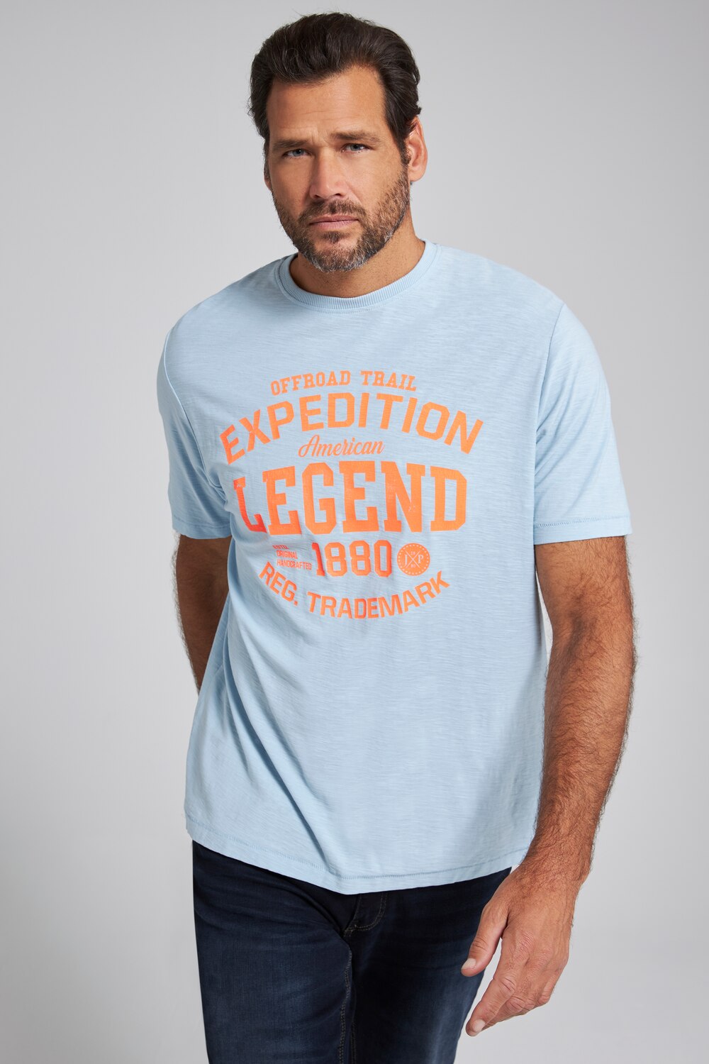 Grote Maten T-shirt, Heren, turquoise, Maat: XXL, Katoen, JP1880