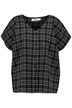 Tunika, výstřih do V, padlá ramena, kostkovaný vzor