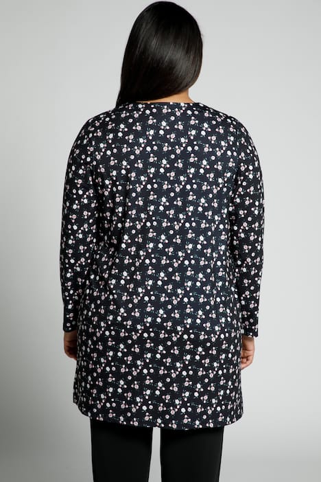 Długi wzorzysty sweter