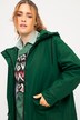 Gabardina, ajuste recto, impermeable, capucha, forro Teddy