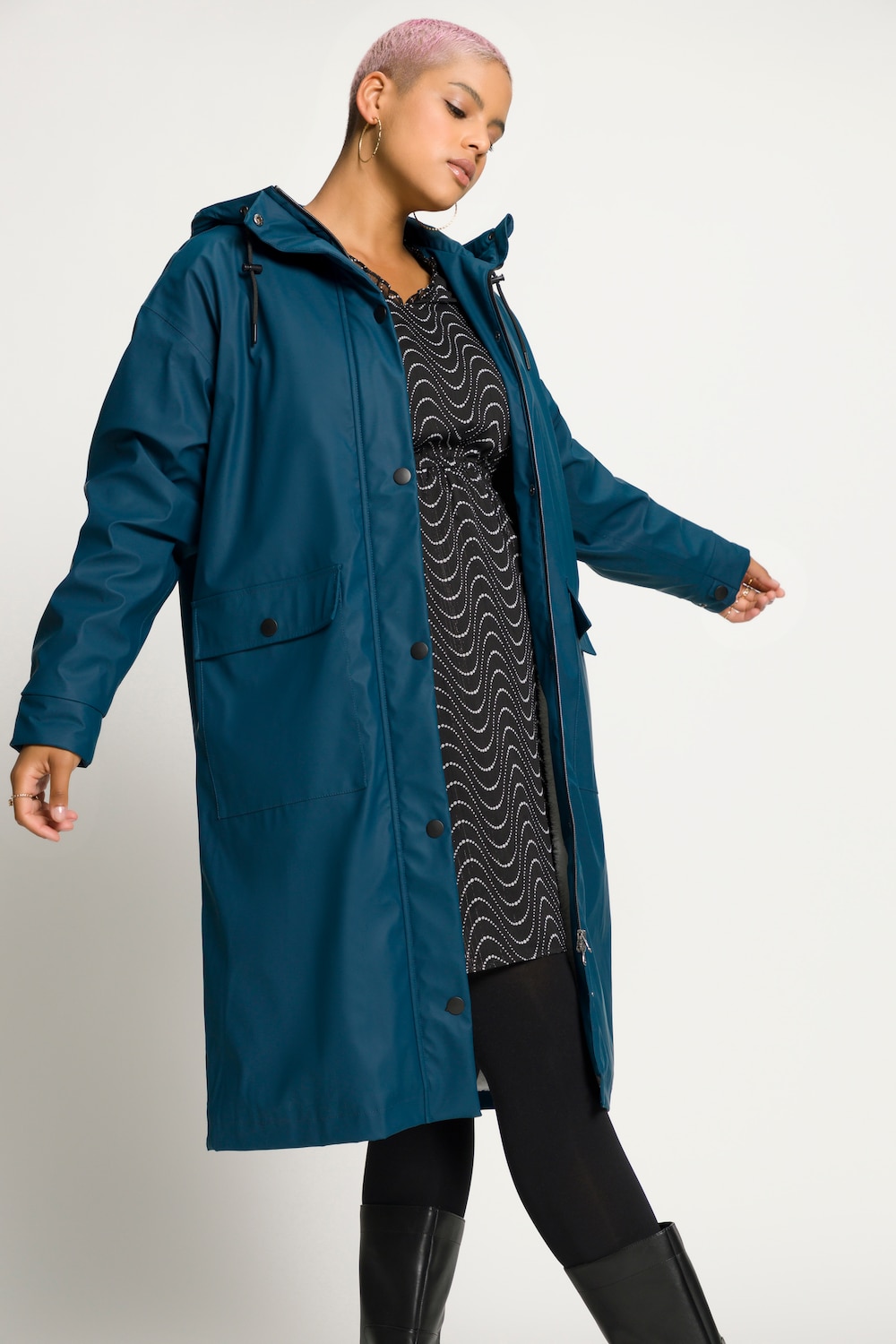 Grote Maten regenjas, Dames, blauw, Maat: 46/48, Polyester/Synthetische vezels, Studio Untold