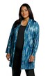 Žerzejová bunda, potisk, otevřený střih, šálový límec, zvonové rukávy