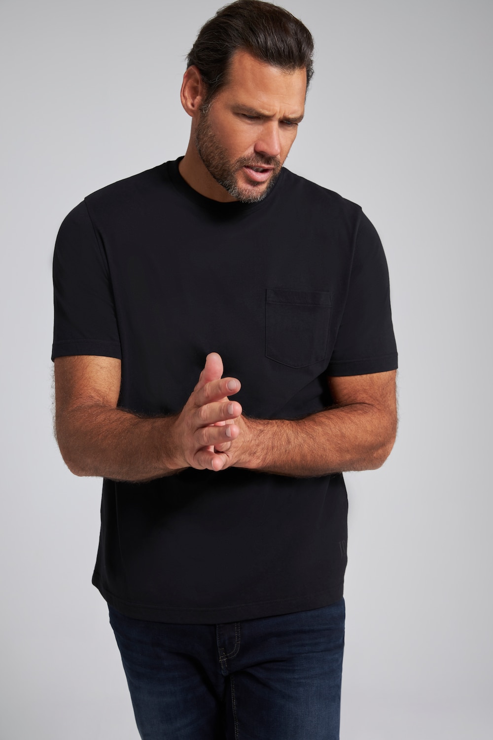 Grote Maten T-shirt, Heren, zwart, Maat: 8XL, Katoen, JP1880