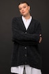 Strickjacke, lang, oversized, V-Ausschnitt, Langarm, Premium