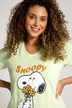 T-shirt, dekolt w szpic, krótkie rękawy, Snoopy