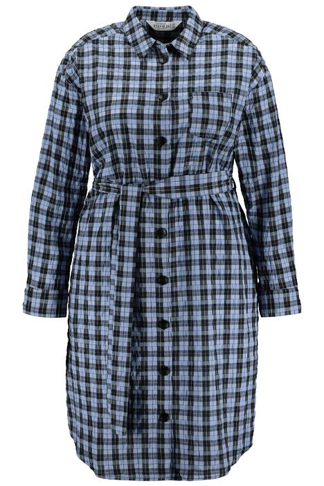 Kostkované šaty, oversize, límeček, dlouhé rukávy