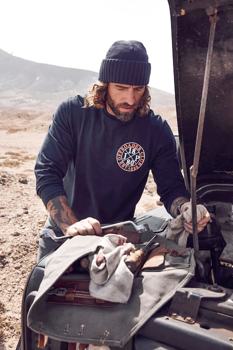 shirt met lange mouwen, rugprint