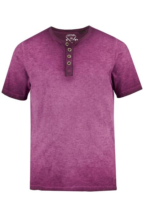 Henley, tričko, barvený žíhaný žerzej, krátké rukávy