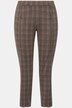Zipper Accent Plaid Elastic Waist Stretch Pants