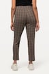Zipper Accent Plaid Elastic Waist Stretch Pants