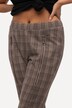 Zipper Accent Plaid Elastic Waist Stretch Pants