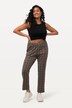 Zipper Accent Plaid Elastic Waist Stretch Pants