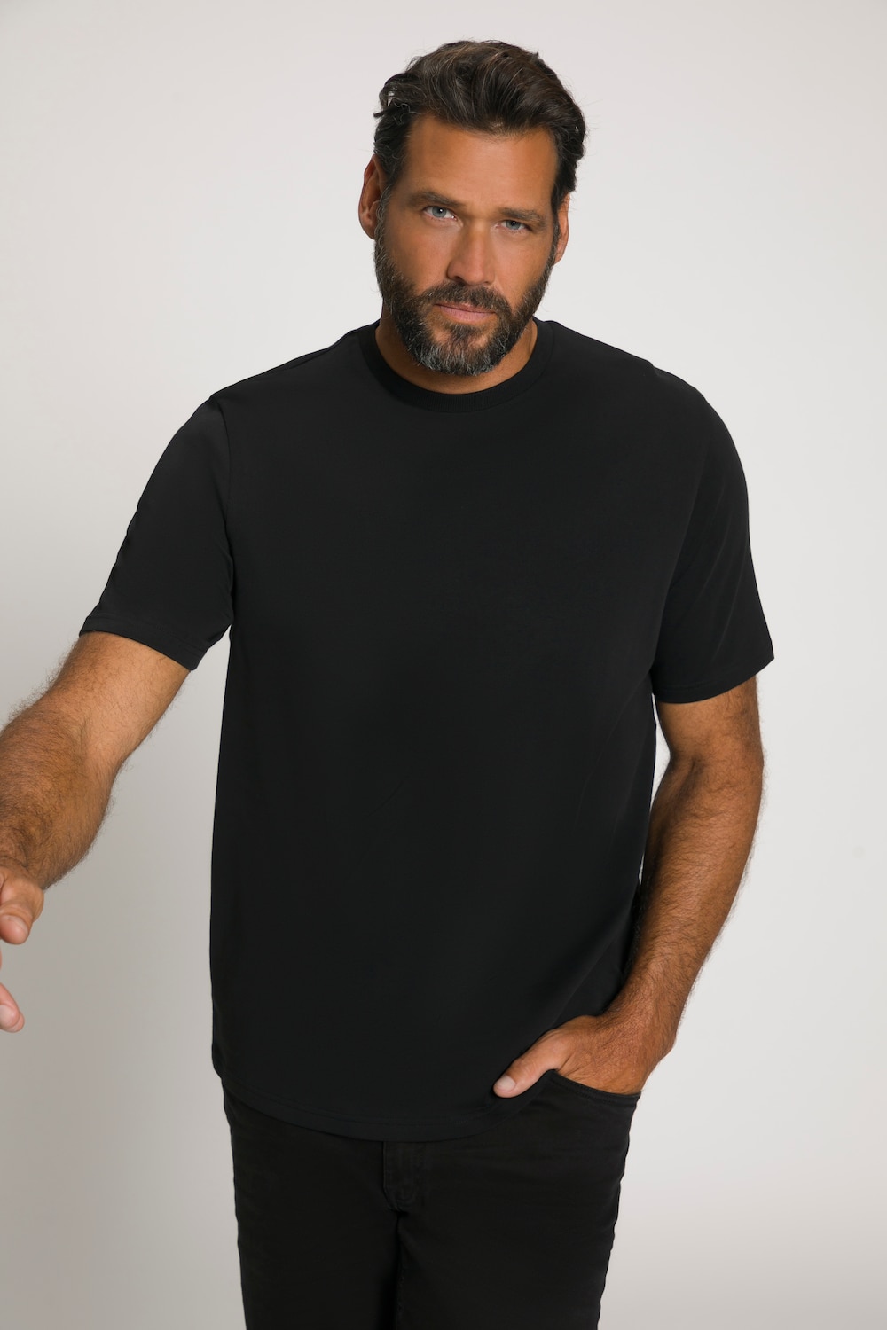 Grote Maten T-shirt, Heren, zwart, Maat: XXL, Katoen, JP1880