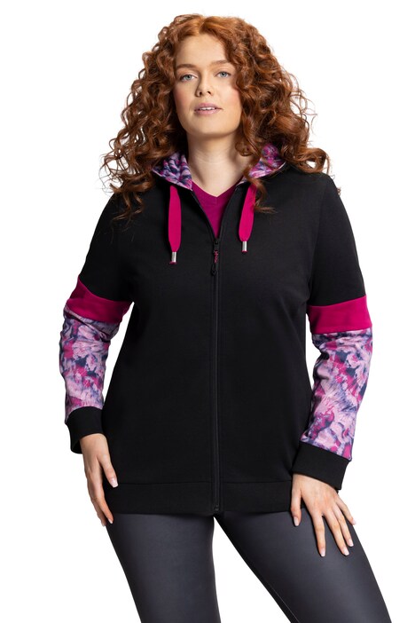 Tepláková bunda, batikovaný potisk, kapuce, zip