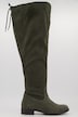 Stivali sopra il ginocchio con laccetto, zip e larghezza H