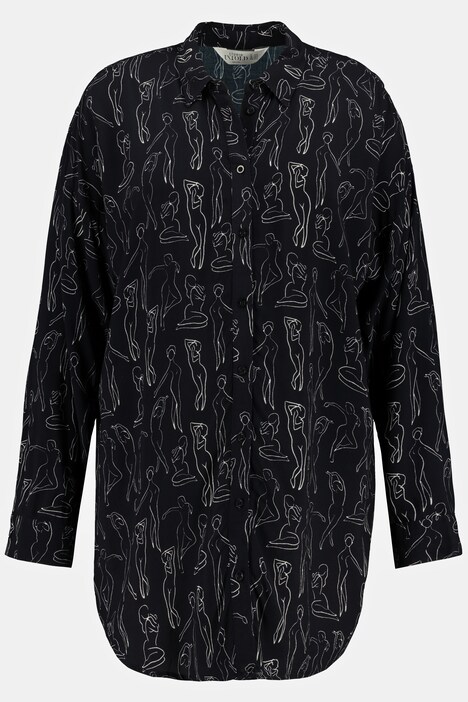 ASOS DESIGN shirt in leaf scribble print