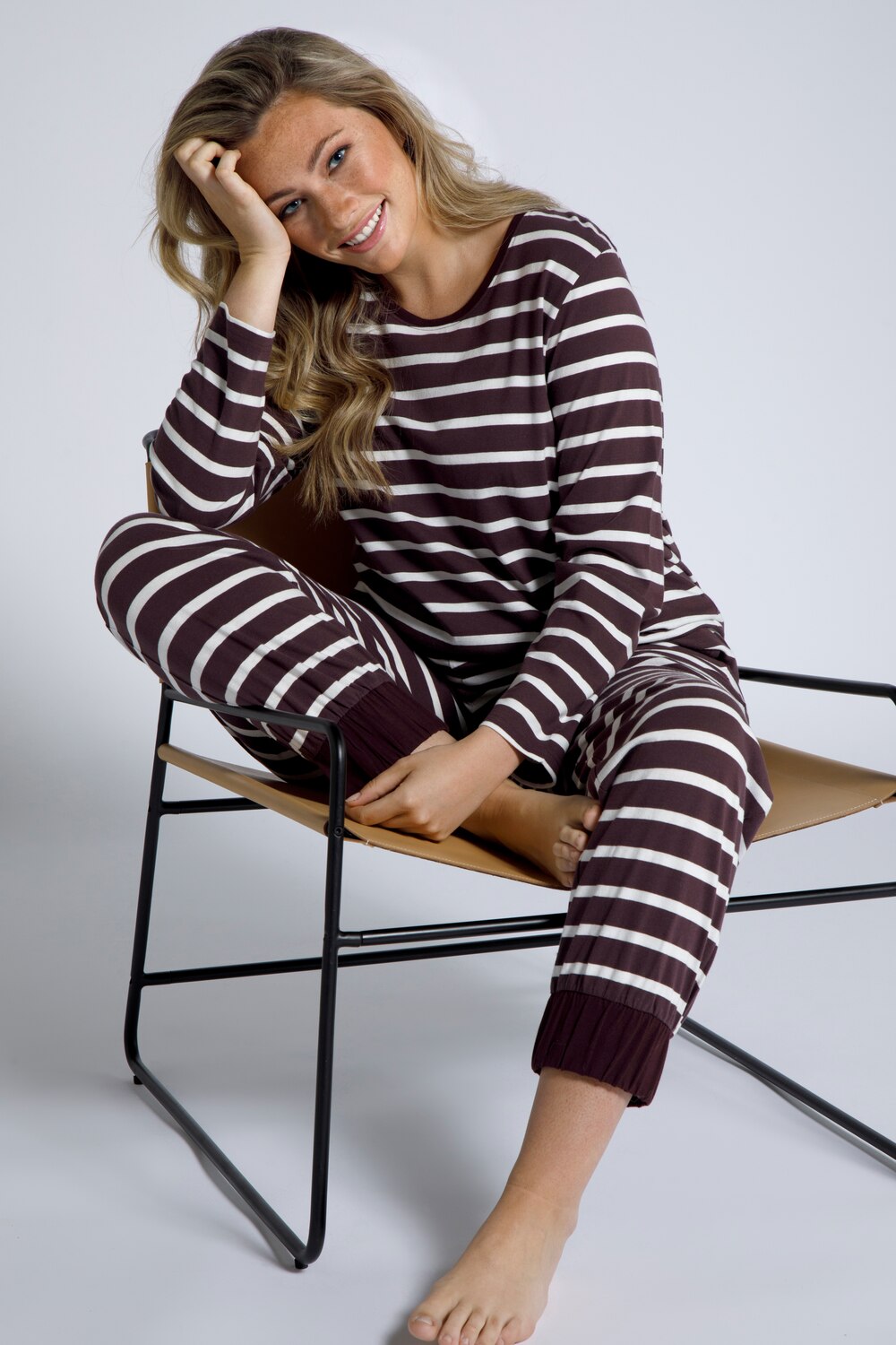 Grote Maten pyjamashirt, Dames, grijs, Maat: 50/52, Katoen, Ulla Popken Grote Maten pyjamashirt, Dames, grijs, Maat: 50/52, Katoen, Ulla Popken