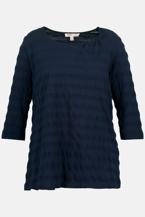 T-shirt, veck, knut, A-linje, trekvartsärm, ekobomull