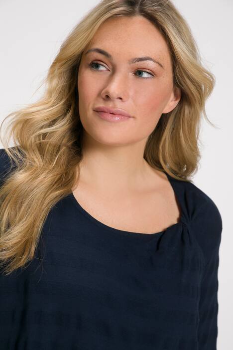 T-shirt, veck, knut, A-linje, trekvartsärm, ekobomull