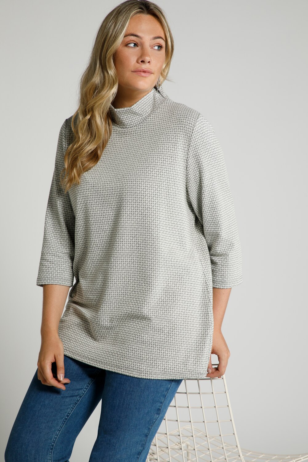 Grote Maten sweatshirt, Dames, blauw, Maat: 50/52, Katoen, Ulla Popken