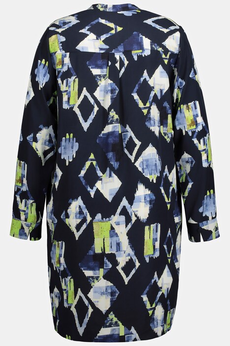 Blusentunika, Lyocellmix, A-Linie, V-Ausschnitt, Langarm