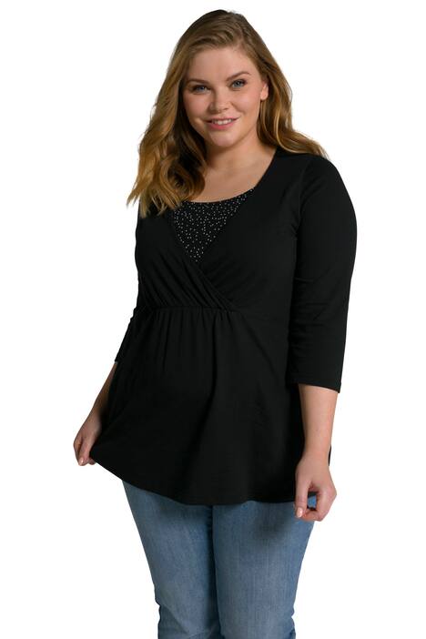 Bellieva tričko, zavinovací vzhled, kojící funkce, 3/4 rukávy, GOTS