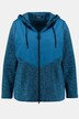 Strickfleece-Jacke, Steppeinsatz, 2-Wege-Zipper, Kapuze