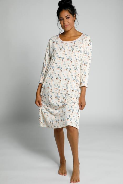 Koszule nocne, długie rękawy, napis, 2-pak