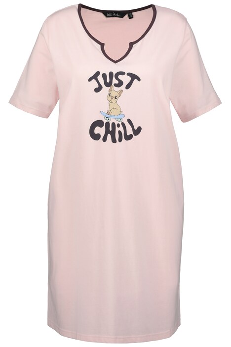 Dlouhé tričko, Just chill, tunikový výstřih, krátké rukávy