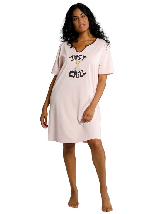 Dlouhé tričko, Just chill, tunikový výstřih, krátké rukávy