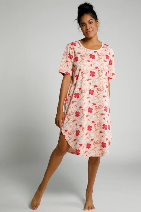 Koszule nocne, krótkie rękawy, kwiaty, 2-pak