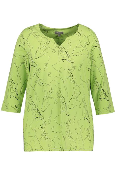 Tunikové tričko, potisk, A střih, 3/4 rukávy