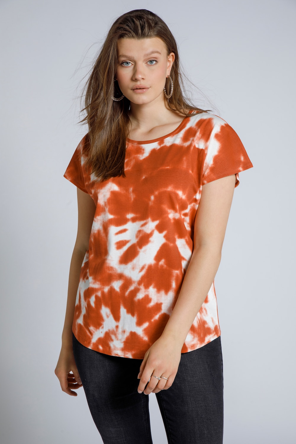 Grote Maten oversized shirt, Dames, oranje, Maat: 42/44, Katoen, Studio Untold