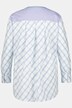 blouse, strepen, oversized, opstaande kraag, lange mouwen