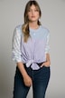 blouse, strepen, oversized, opstaande kraag, lange mouwen